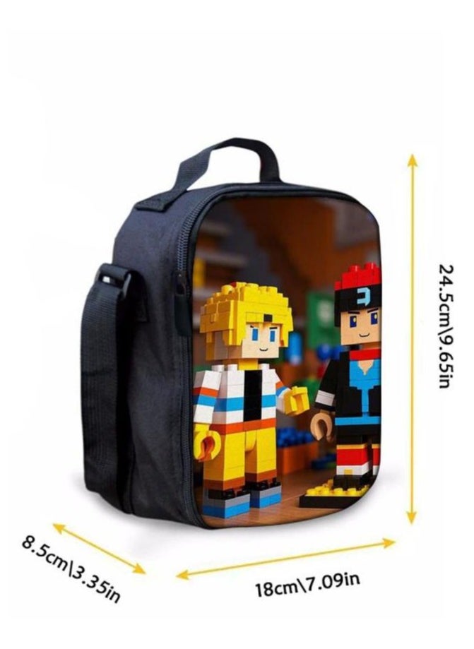 Cartoon three-piece schoolbag with front pocket - 1371