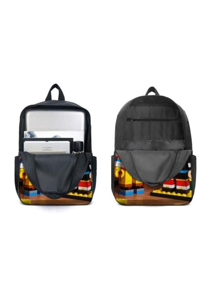 Cartoon three-piece schoolbag with front pocket - 1371