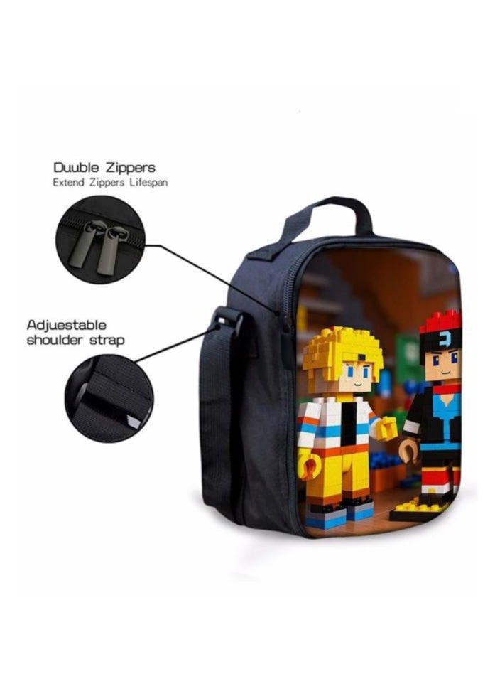 Cartoon three-piece schoolbag with front pocket - 1371