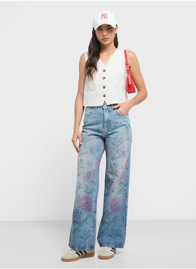 Floral Wide Leg Jeans