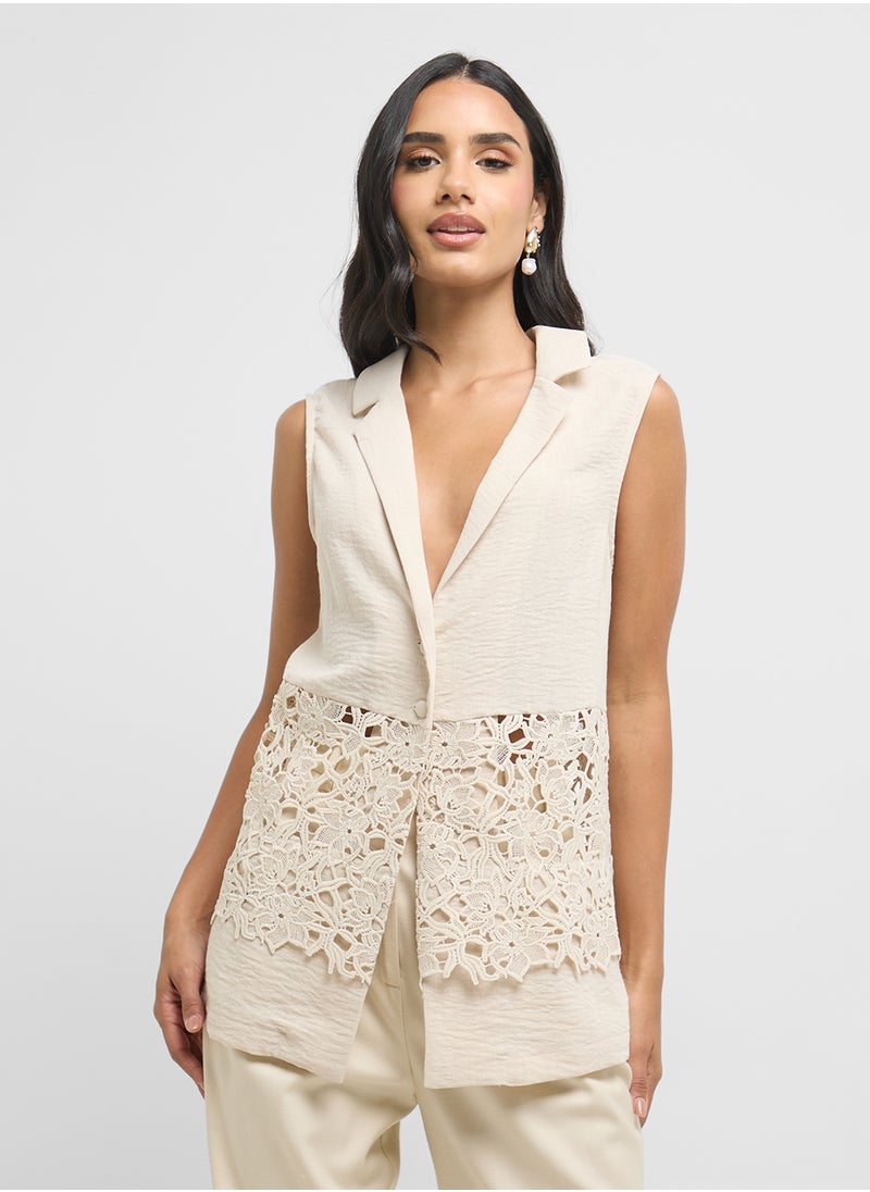 Vmamira Crochet Detail Sleeveless Top