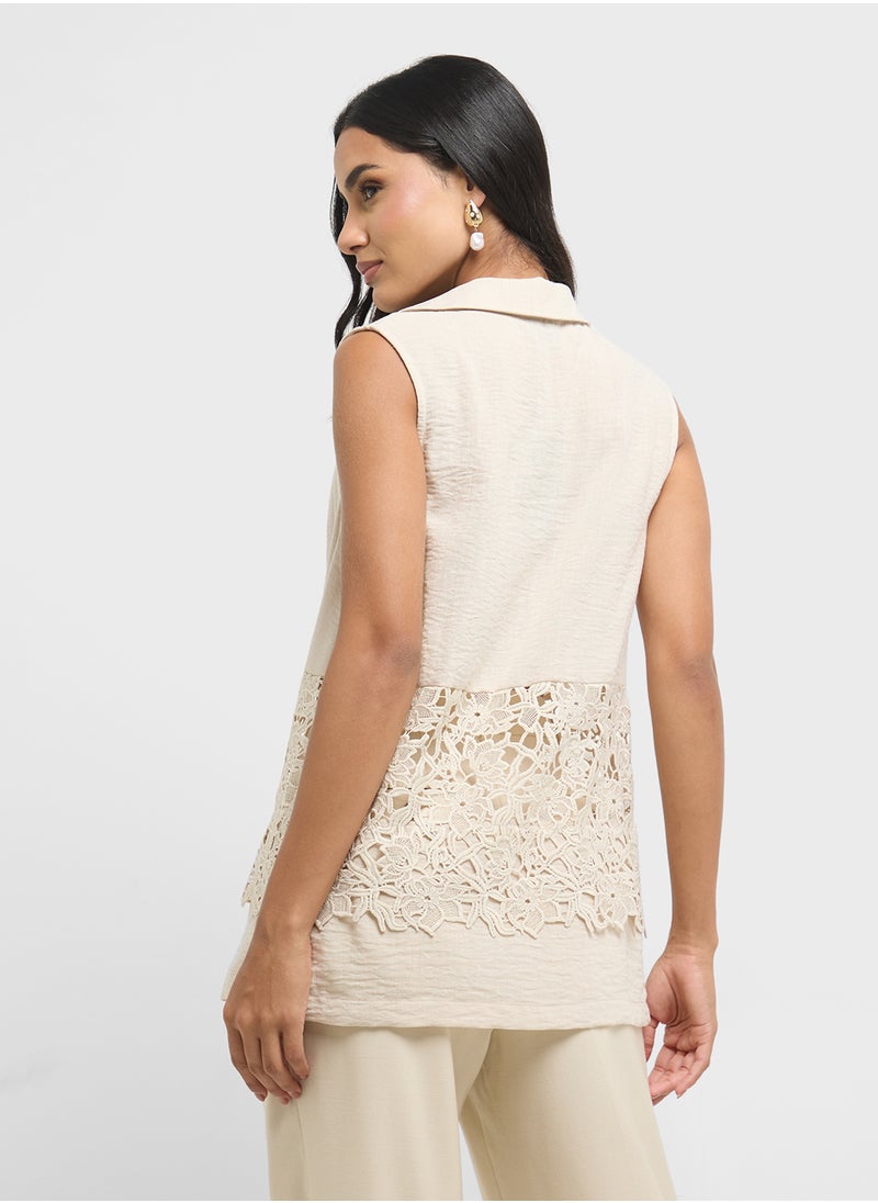 Vmamira Crochet Detail Sleeveless Top