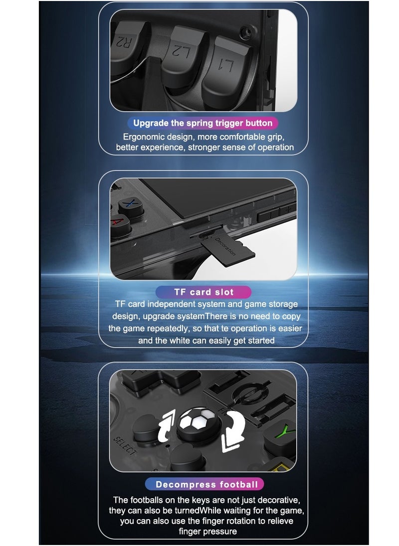 Handheld Game Console R36 MAX Rk3326 Android 13 4-inch IPS MIPI screen 4000mAh 5G WIFI Bluetooth Retro Video Players (Grey 128G)