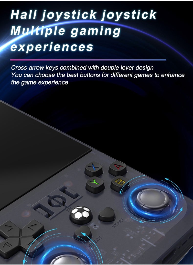 Handheld Game Console R36 MAX Rk3326 Android 13 4-inch IPS MIPI screen 4000mAh 5G WIFI Bluetooth Retro Video Players (Black 128