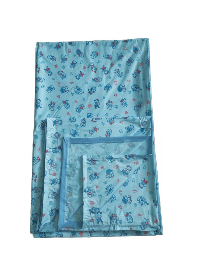 Mothers Choice® Super King Waterproof PVC Plastic Mattress Protector/Bed Protection Sheet for Baby and Adult, 95 inch X 73 inch - Pack of 1 (Blue)