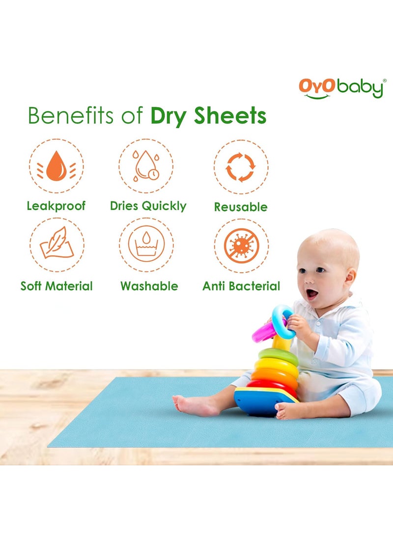 OYO BABY - Baby Dry Sheet for New Born Babies | Infant Waterproof Bed Protector Sheet for Baby | Mattress Pads (Single Bed-(72