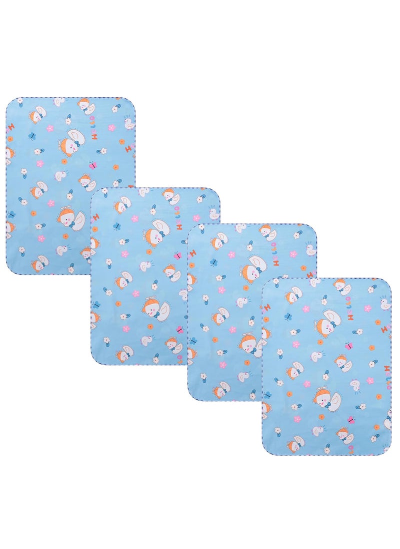 Kuber Industries Baby Waterproof matBed Protecter 50 x 70 CM-Pack of 4 (Blue)