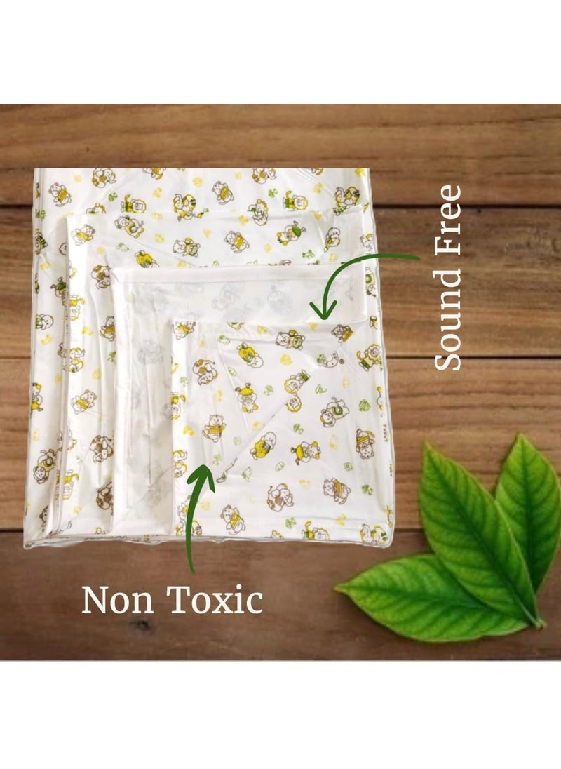 Mothers Choice® Single Waterproof PVC Plastic Mattress Protector/Bed Protection Sheet for Baby and Adult, 78 x 52 Inches - Pack of 2- Pink & White