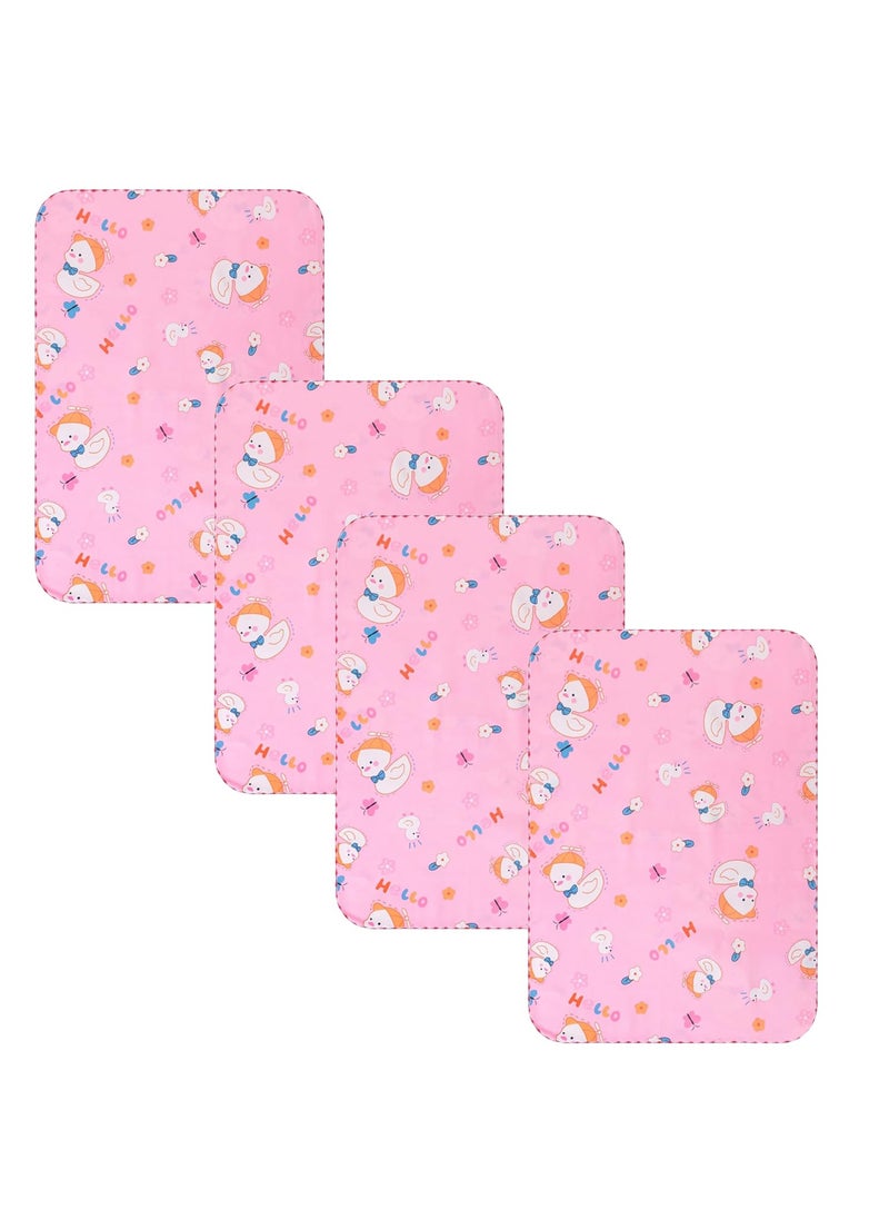 Kuber Industries Baby Waterproof matBed Protecter 50 x 70 CM-Pack of 4 (Pink)
