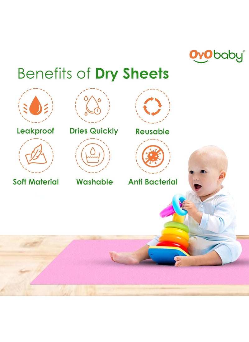 OYO BABY - Baby Dry Sheet for New Born Babies | Infant Waterproof Bed Protector Sheet for Baby | Mattress Pads (Single Bed-(72