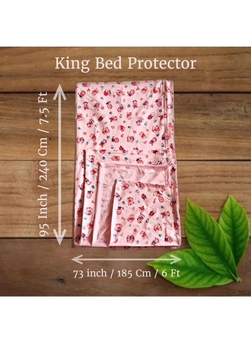 Mothers Choice® King Waterproof PVC Plastic Mattress Protector/Bed Protection Sheet for Baby and Adult, 95 x 73 Inches - Pack of 1, Pink