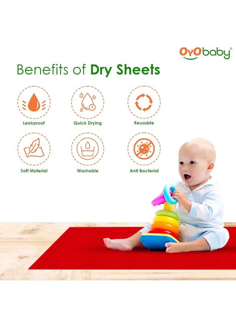 OYO BABY - Baby Dry Sheet for New Born Babies | Infant Waterproof Bed Protector Sheet for Baby | Mattress Pads (Single Bed-(72