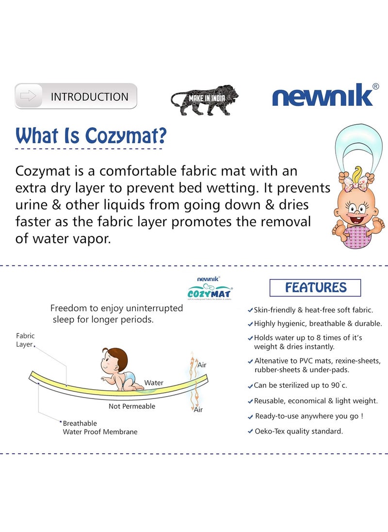 Newnik Baby Mat Waterproof dry sheet/Reusable Absorbent Sheets/Underpads (Size: 140cm X 100cm) Peach, Large