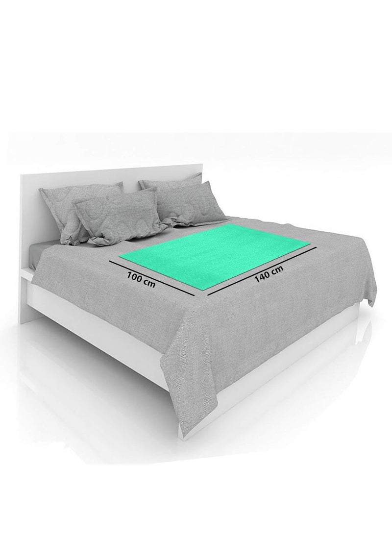 POLKA TOTS Waterproof & Reusable Baby Bed Protector Absorbent Mat Dry Sheet for New Born Infants (Mint, 100 X 140 CM, Large)