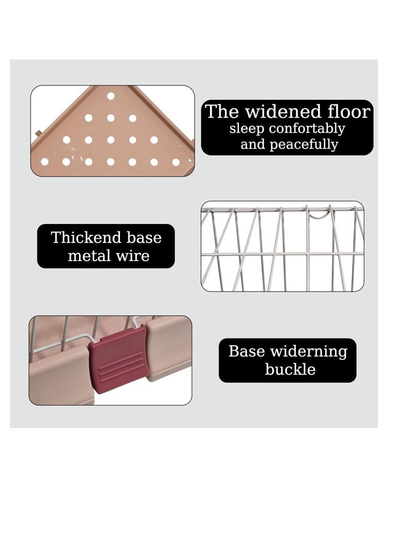 Pink Large Cat Cage - Durable Design with 2 Large Arched Doors, Spring Door Lock, Double Layer Partition, 2 Widened Floors, and Cat Ladder, Easy to Assemble, 117 cm (Pink)