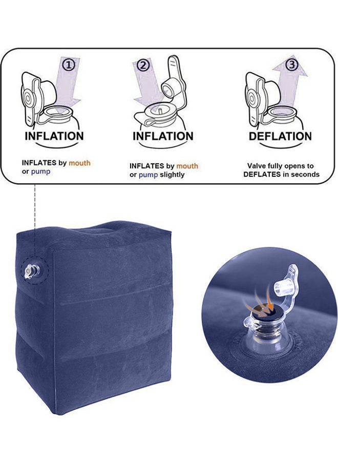 Inflatable Foot Rest Travel Pillow Blue 45x40x25cm