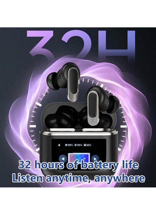 سماعات بلوتوث ذكية بشاشة لمس، تحكم لمسي لاسلكي بلوتوث 5.3، شاشة لمس ذكية بلوتوث، سماعات لاسلكية بلوتوث مقاومة للماء للرياضة