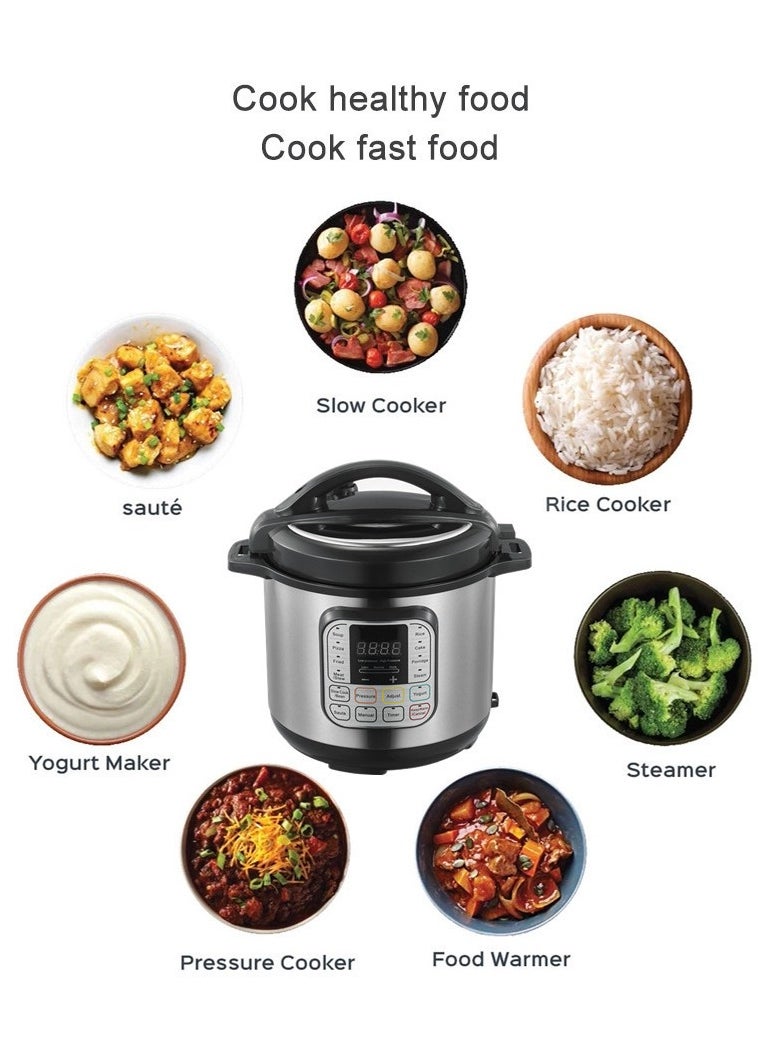Smart Electric Pressure Cooker Pro 6 Liter,Stainless Steel,Silver