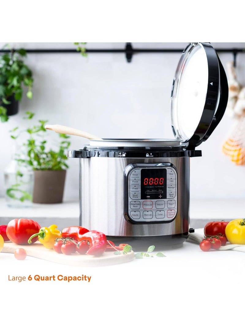 Smart Electric Pressure Cooker Pro 6 Liter,Stainless Steel,Silver