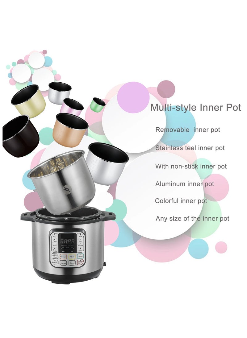 Smart Electric Pressure Cooker Pro 6 Liter,Stainless Steel,Silver