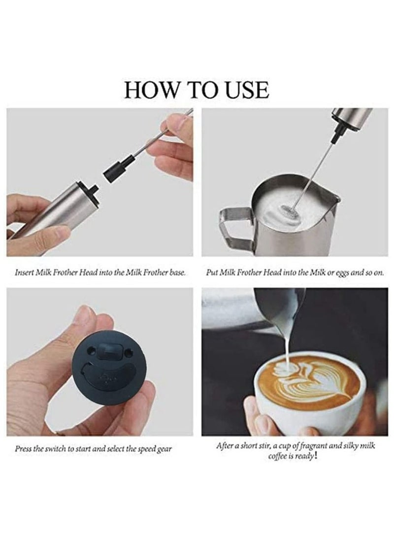 Milk Frother Handheld Electric Whisk,Coffee Frother USB Rechargeable 3 Speed Milk Foam Maker Drink Mixer for Matcha