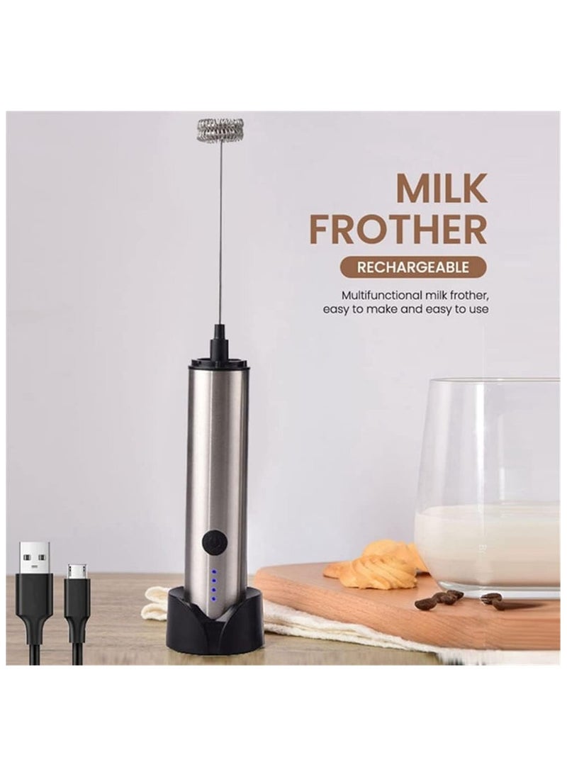 Milk Frother Handheld Electric Whisk,Coffee Frother USB Rechargeable 3 Speed Milk Foam Maker Drink Mixer for Matcha