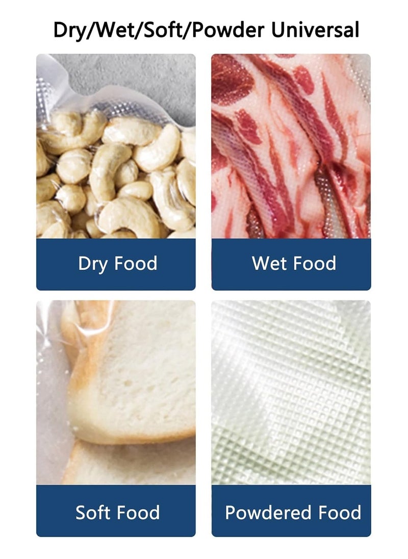 Mini vacuum sealing machine, household food vacuum sealing machine, 60KPa suction, two ways to lock freshness, dry/wet/soft/powder universal, suitable for fruits, vegetables, seafood