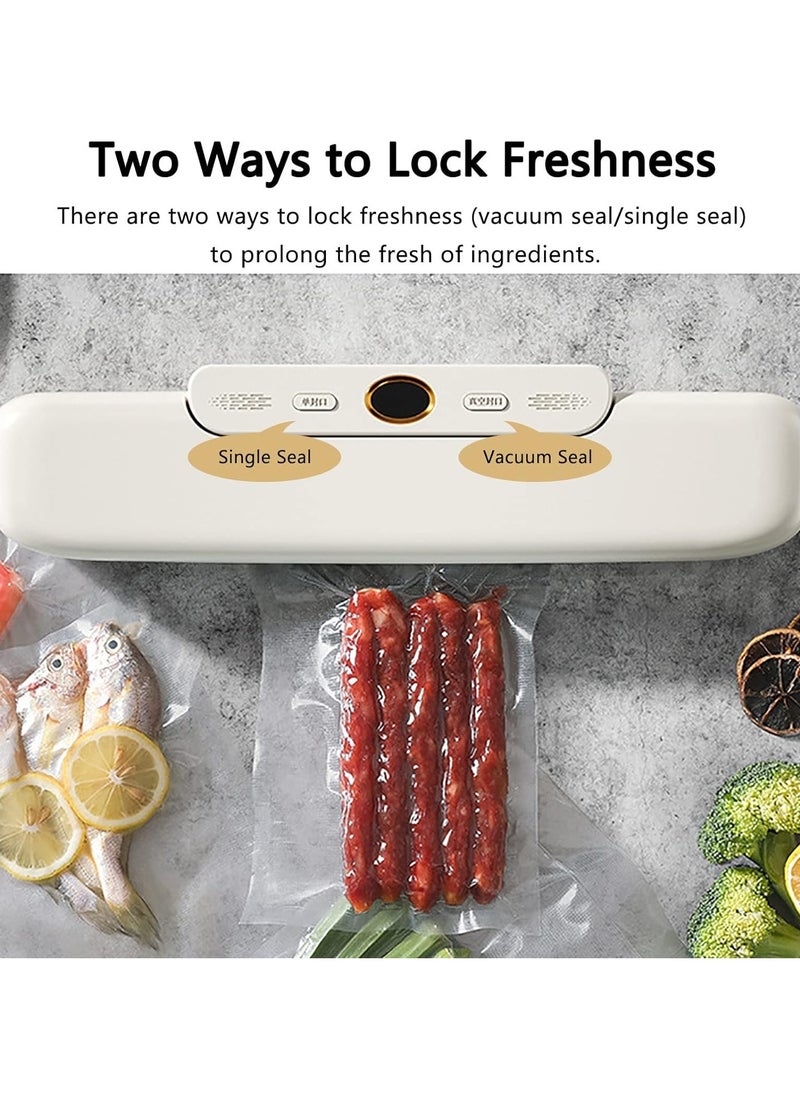Mini vacuum sealing machine, household food vacuum sealing machine, 60KPa suction, two ways to lock freshness, dry/wet/soft/powder universal, suitable for fruits, vegetables, seafood