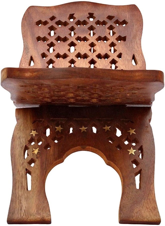 Wooden Foldable Book Holder With Islamic Design, Quran Reading Solid Wood Stand Holder, Book Stand For Desk, Book Stand For Reading, Quran Stand, Quran Holder, 45Cm