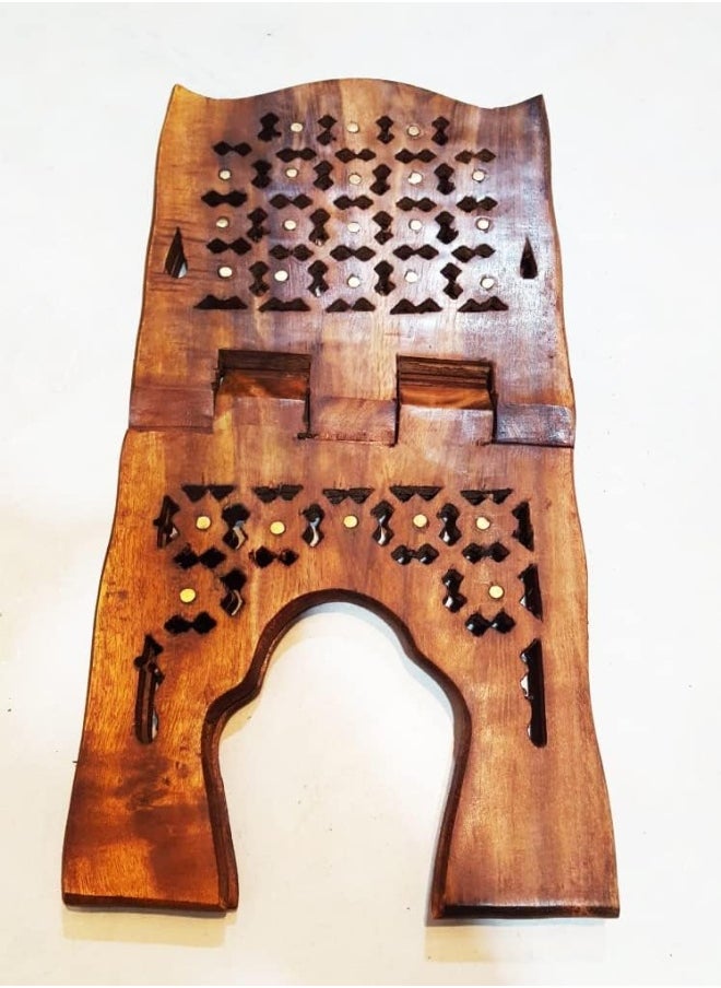 Wooden Foldable Book Holder With Islamic Design, Quran Reading Solid Wood Stand Holder, Book Stand For Desk, Book Stand For Reading, Quran Stand, Quran Holder, 45Cm