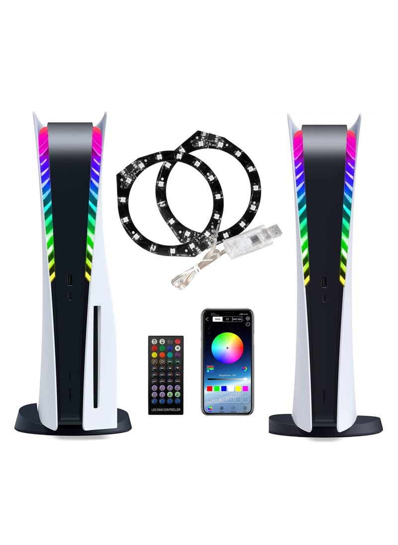 PS5 Slim Console Decorative Lights Seven Colors Colorful Luminous Atmosphere Marquee Ring Bar Remote Control Gaming Accessories