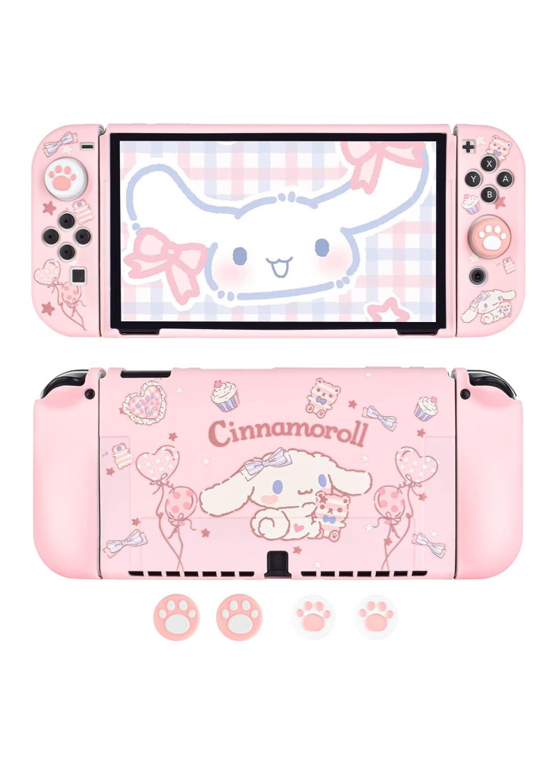 For Nintendo Switch OLED TPU Case with 4 Thumb Grips, Shock and Scratch Resistant Design, Switch OLED2021 Accessory