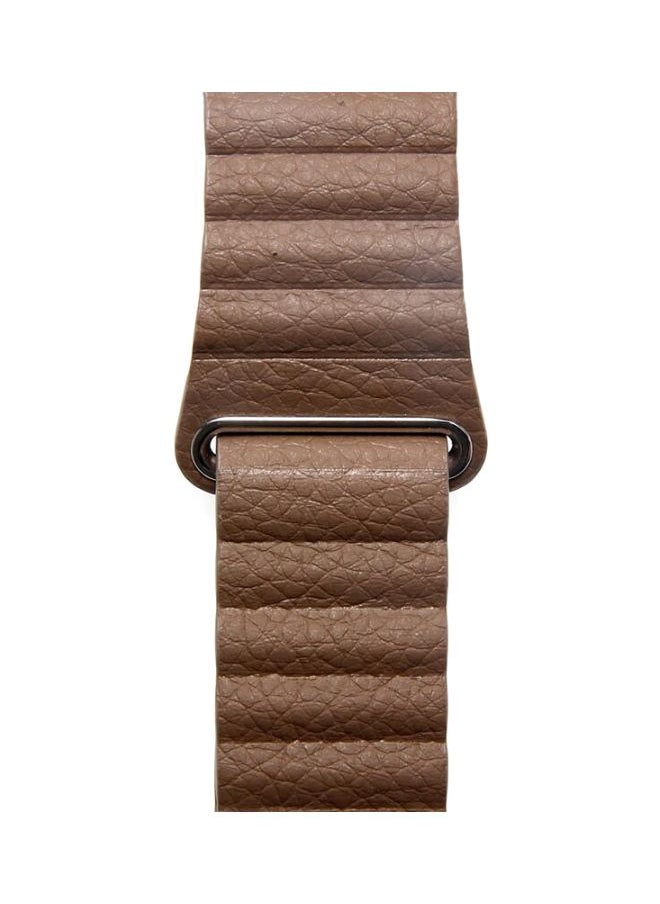 Magnetic Leather Band For Apple Watch 38/40/41mm Brown