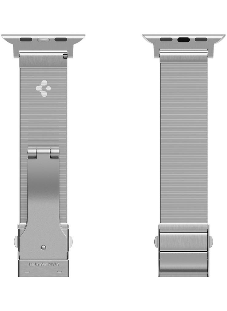 Sleek Link Apple Watch Band for Apple Watch Series 10 42mm, 9/8/7 41mm, SE2/SE/6/5/4 40mm, 3/2/1 38mm Stainless Steel Band Strap Adjustable Stainless Steel Band Strap - Silver