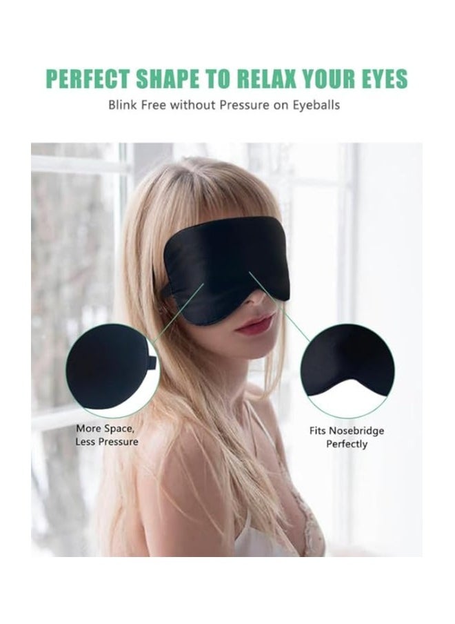 BeeVines Sleep Mask, 2 Pack 100% Real Natural Pure Silk Eye Mask with Adjustable Strap for Sleeping, Eye Sleep Shade Cover, Blocks Light Reduces Puffy Eyes Gifts