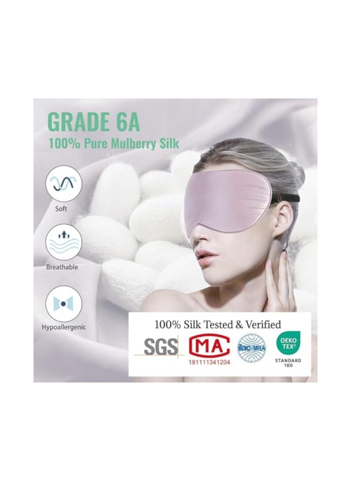 BeeVines Sleep Mask, 2 Pack 100% Real Natural Pure Silk Eye Mask with Adjustable Strap for Sleeping, Eye Sleep Shade Cover, Blocks Light Reduces Puffy Eyes Gifts