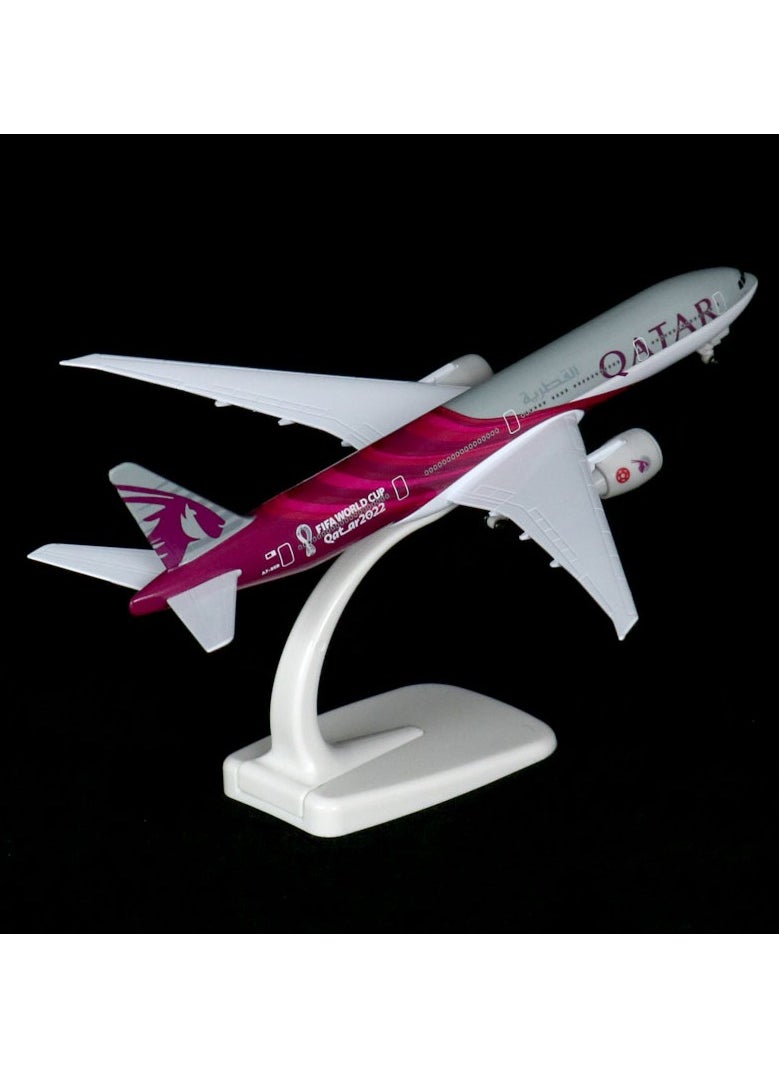 Finished Model Aircraft 1:400 Scale 20cm Qatar Airways replicates the aircraft model for the Boeing 777 airline finished aircraft model, static aircraft model