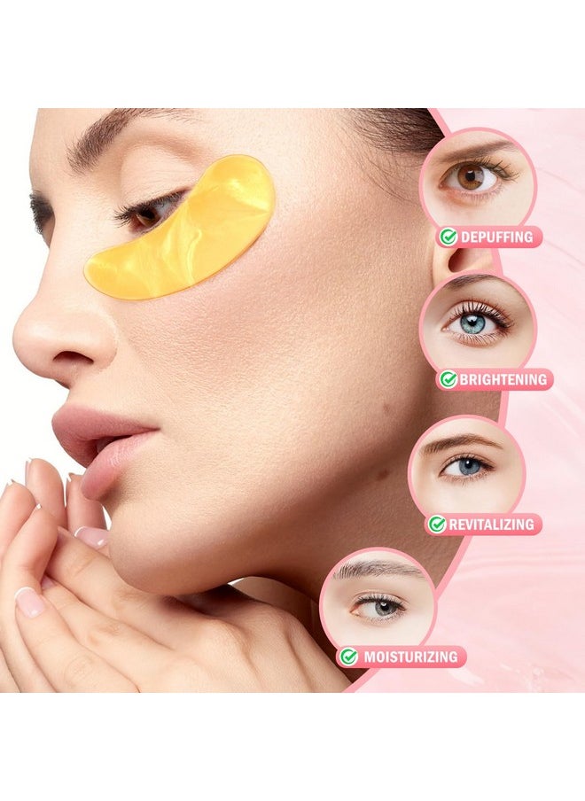 Onespring Under Eye Patches (30 Pairs) 24K Gold Eye Mask and Hyaluronic Acid Eye Patches for Puffy Eyes, Rose Eye Masks for Dark Circles, Puffiness, Eye Bag, Wrinkles - Under Eye Skin Care