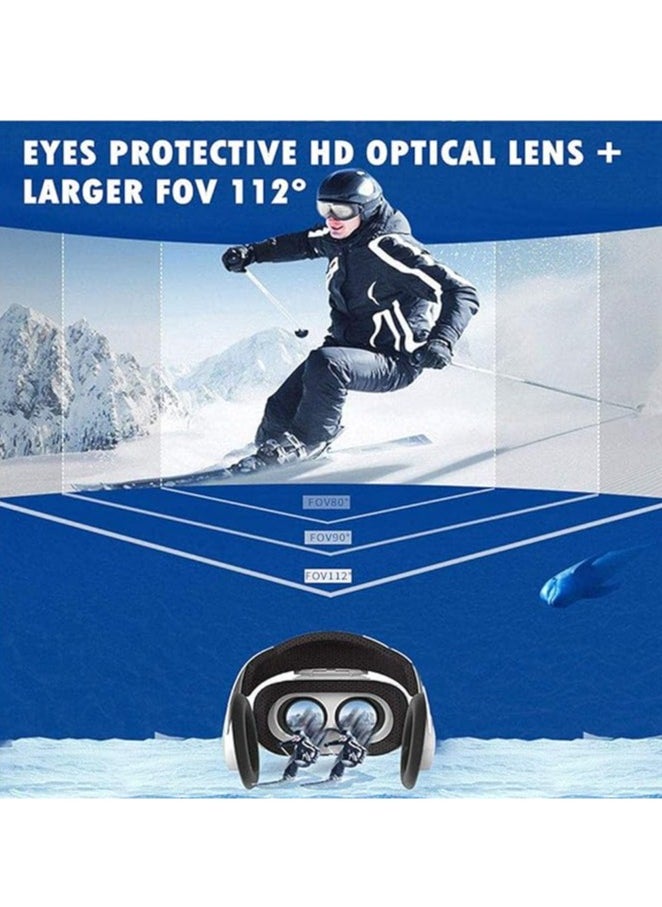 Portable VR Headsets, Eye Care HD Virtual Reality Headset with Controller Fan, Touch ons, 3D Movie Video Games, Mobile Phone with 4.5-6.0 Inch Screen