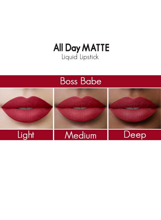 All Day Matte Waterproof, Transfer Proof, Mask Proof, 12H Liquid Lipstick - Boss Babe