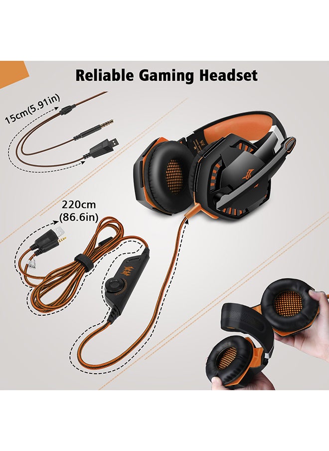 G2000 Wired Over-Ear Gaming Headphones With Mic For PS4/PS5/XOne/XSeries/NSwitch/PC