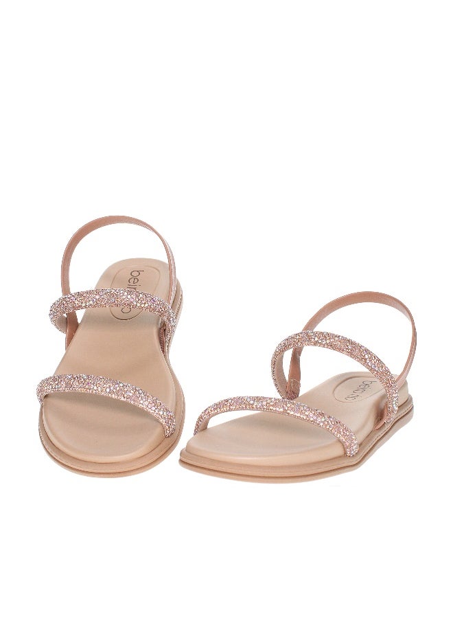 Beira Rio Ladies Flat Sandals Beige | Made In Brazil