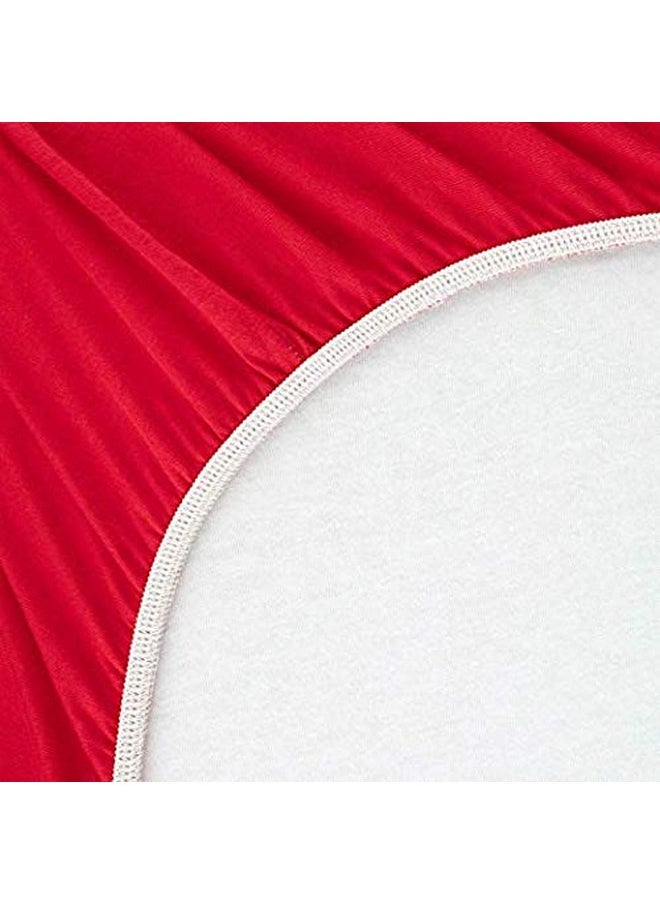 SheetWorld Fitted 100% Cotton Jersey Pack N Play Sheet Fits Graco Square Play Yard 36 x 36, Solid Red, Made in USA