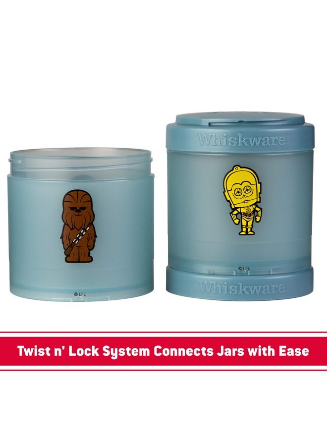 Whiskware Star Wars Stackable Snack Containers for Babies, Kids, and Toddlers, 3 Stackable Snack Cups for School and Travel, Formula and Cupholder Friendly, Stormtrooper and Darth Vader