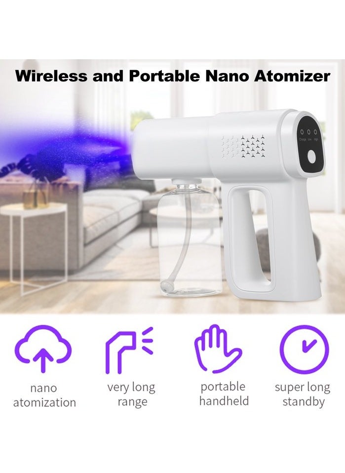 Portable nano atomizer, electric sprayer, disinfection atomizer bottle, handheld rechargeable nano steam atomizer, 380ml smart sprayer