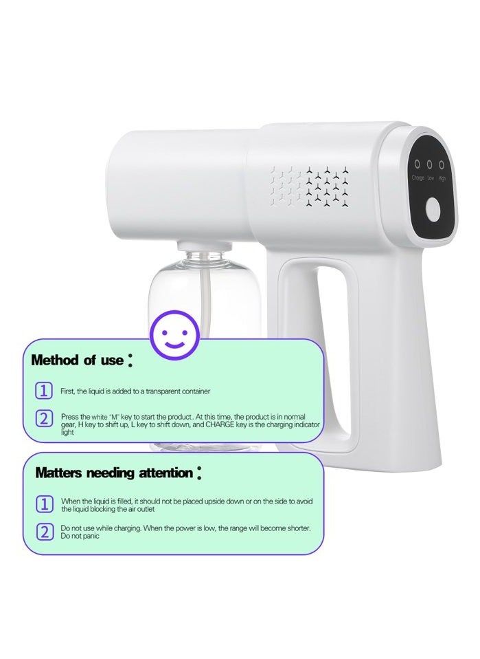 Portable nano atomizer, electric sprayer, disinfection atomizer bottle, handheld rechargeable nano steam atomizer, 380ml smart sprayer