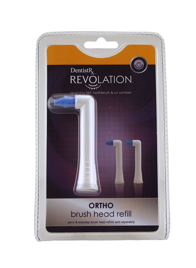 Ortho Revolation Brush Head Refill White/Blue