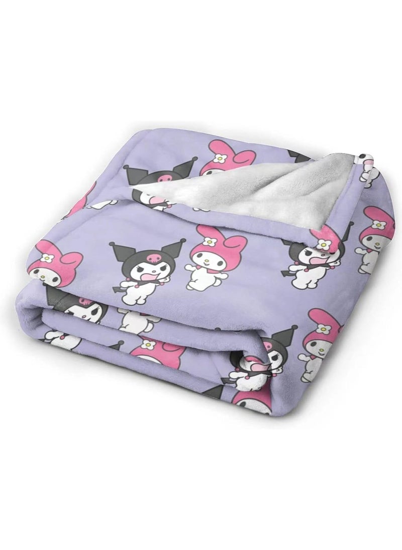 Kuromi Kids and Adults Blankets Warm Soft Sofa Couch All Seasons Super Comfy Plush Blanket Bed Sofa Travel Bedroom Living Room 60''x50''