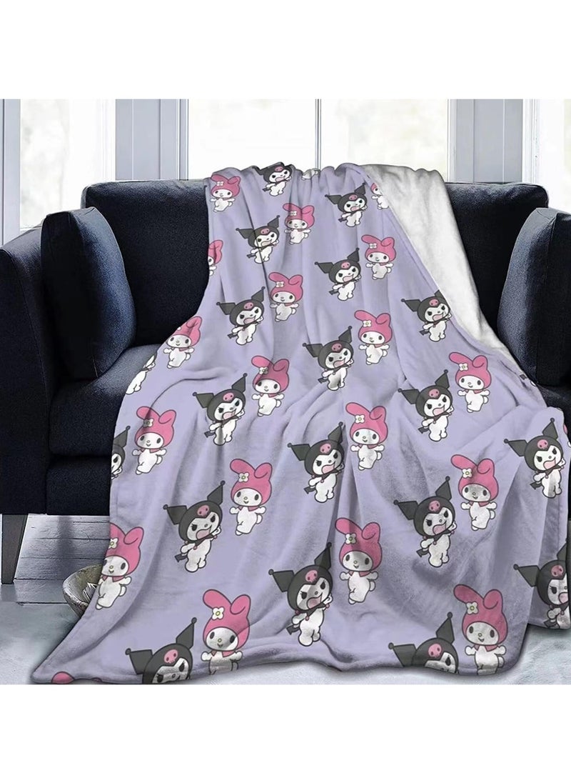 Kuromi Kids and Adults Blankets Warm Soft Sofa Couch All Seasons Super Comfy Plush Blanket Bed Sofa Travel Bedroom Living Room 60''x50''