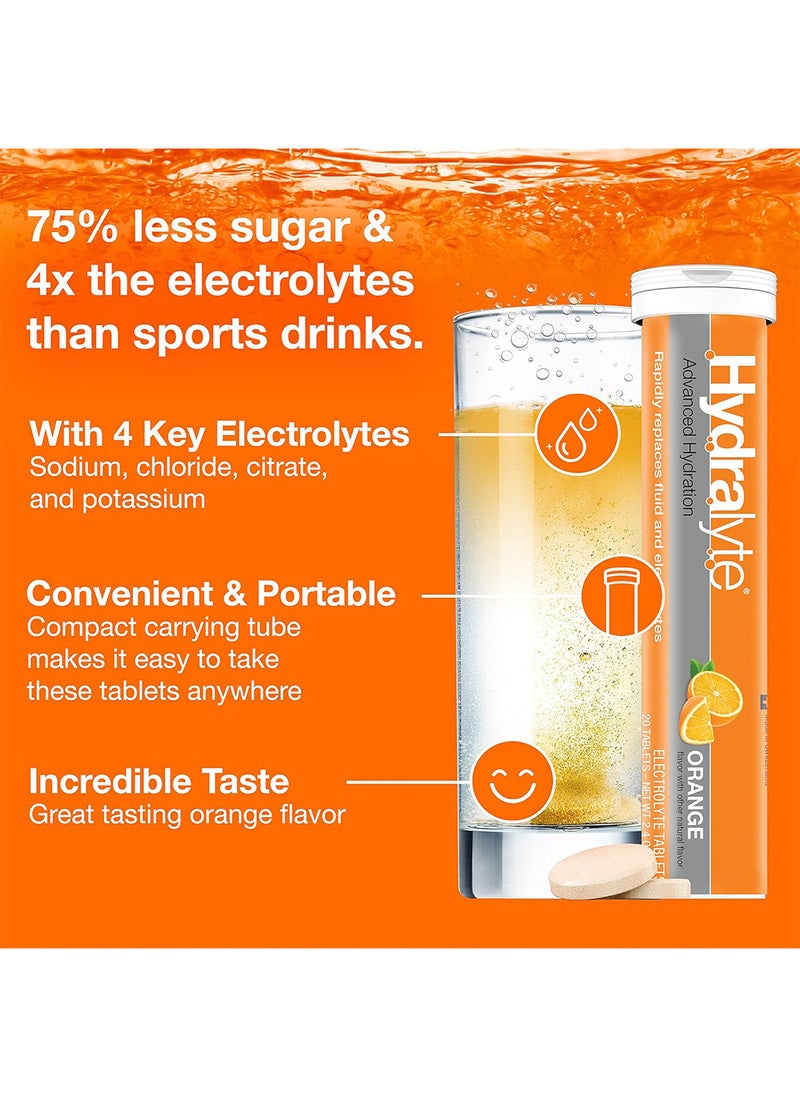 Effervescent Electrolyte Natural Orange Flavor 20 Tablets 2.4 Oz 68 G